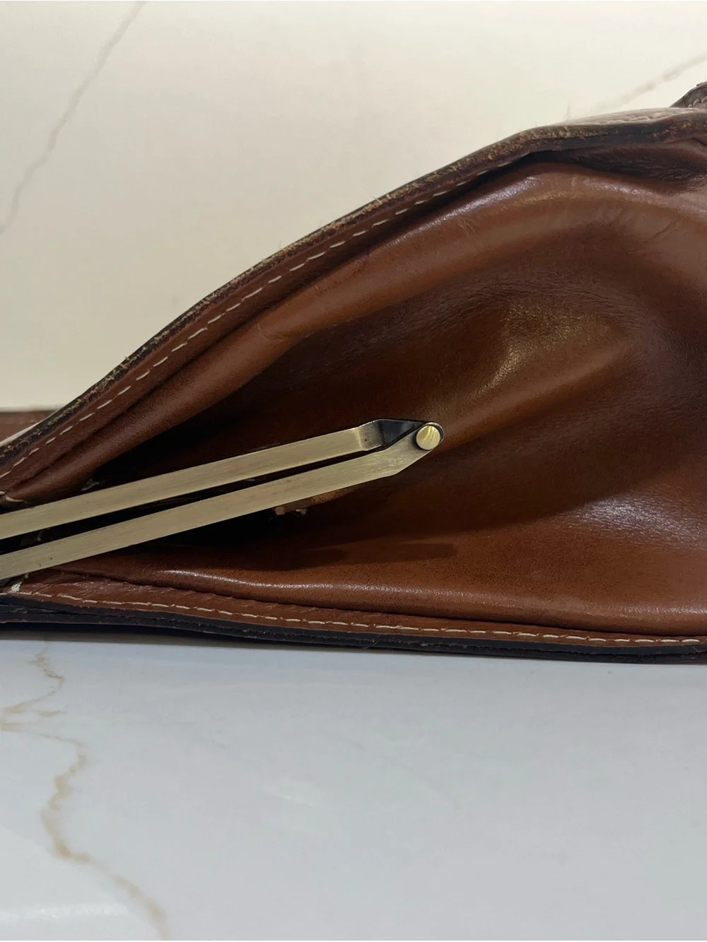 Patricia Nash Vintage Map Leather Frame Clutch Bag